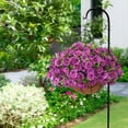 thumbnail image 2 of Artificial Hanging Plants Flowers Basket,Faux Silk Morning Glory Arrangement in inch Planter Flowerpot,Fake Hanging Flowers for Patio Garden Porch Deck Outdoor Spring Decor(Rose red), 2 of 5