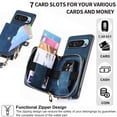 thumbnail image 4 of Wallet Case for Google Pixel 9 / 9 Pro, Adjustable Detachable Crossbody Zipper Purse Case with Card Holder & Kickstand, PU Leather Flip Folio Case for Google Pixel 9 / 9 Pro, Blue, 4 of 11