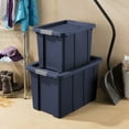 thumbnail image 6 of Sterilite 18 Gallon Latching Tuff1 Tote, Rugged Plastic Bin with Lid, Dark Blue, 6 Count, 6 of 10