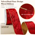 thumbnail image 2 of Cinta decorativa STYPOP de 6,5 cm x 13,7 m, con alambre de terciopelo rojo, 2 of 7