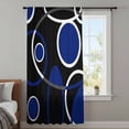 thumbnail image 4 of Black Blue Sheer Curtains 84 Inches Long, White Circle Geometric Abstract Texture Light Filering Curtains, Breathable Simi Curtain Privacy Drapes for Living Room Bedroom Lightweight Window Treatment, 4 of 9