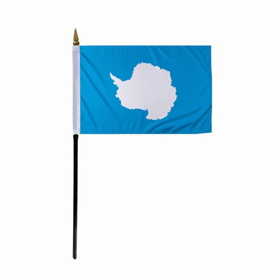 Promopatriot Small Antarctica Graham Bartran Country Stick Flag 4x6 inch 11" Plastic Stick Polyester Fabric Stitched Edges Hand Held Mini Small Stick Flags