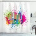 thumbnail image 1 of Ambesonne Chicago Skyline Shower Curtain, City and Color Spot, 69"Wx70"L, Multicolor, 1 of 3