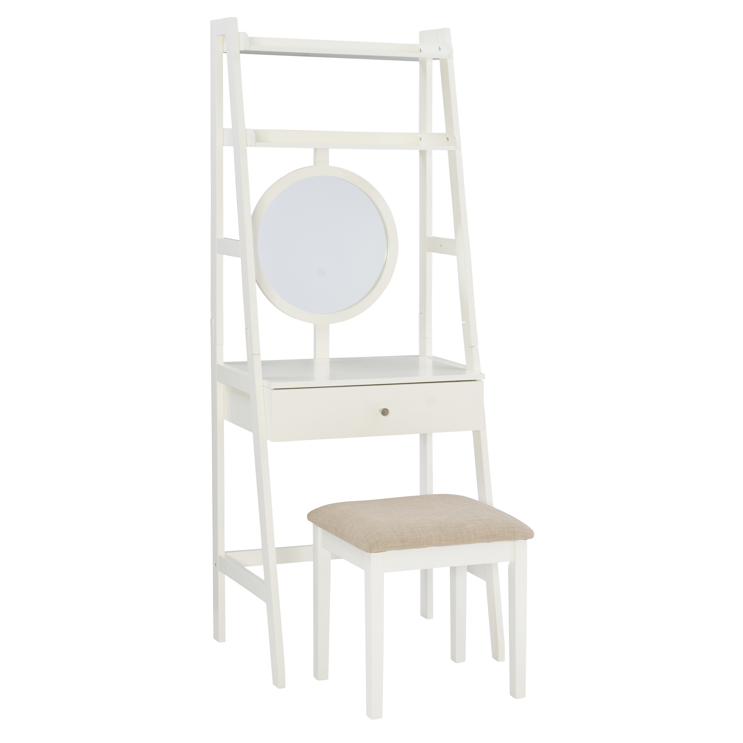 Linon Dilton 2-Piece Vanity Set and Stool, White