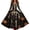 6Orange, variant on Xijirk Women V Neck Long Sleeve A Line Maxi Dress with Skeleton Corset Rose and Spider Web Print for Halloween Goth Party Evening Wear