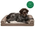 thumbnail image 6 of FurHaven Pet Products Luxe Fur & Performance Linen Full Support Orthopedic Sofa Pet Bed for Dogs & Cats - Woodsmoke, Large, 6 of 14