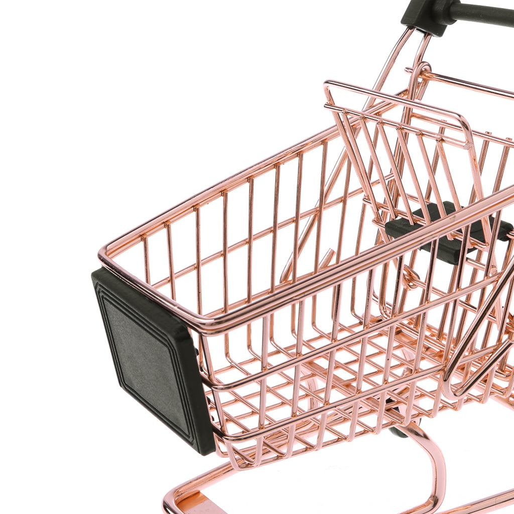 Shopping Cart with Sturdy Metal Frame for Kids Pretend Play Toy Rose Gold M 