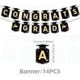 thumbnail image 4 of Graduation 2026 Congrats Grad with Banner Porch Sign Hanging Swirls Honeycomb Centerpieces Balloons for Grad Party Decorations(Gold) Decoration, 4 of 8