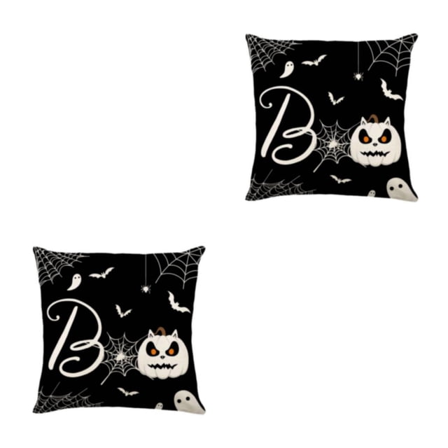 maskred Housse de Coussin Souple et Durable pour Halloween Effrayante Résistant aux Rides et Facile d'Entretien Polyester Halloween Housse de Coussin JYM328-3 2Set