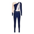 thumbnail image 3 of Doomiva Womens Full Body Unitard Ballet Jumpsuit Long Sleeve One Piece Gymnastics Dance Bodysuits Navy Blue S, 3 of 5