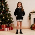 thumbnail image 6 of KAUOD Boys Girls Christmas Fleece Jackets Half Zipper Cute Fuzzy-Lined Hooded Coats Kids Winter Pullover Sweatshirts Clothes, 6 of 8