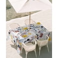 thumbnail image 3 of 54x80 Inch Outdoor Tablecloth with Umbrella Hole Zipper Rectangle Botanical Flowers Rectangular Tablecloths Outside Waterproof Farmhouse Pastoral Floral Plants Patio Table Cover for Picnic Party, 3 of 8