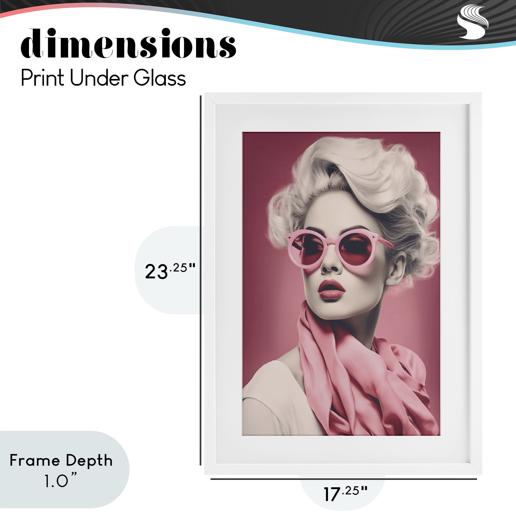 Stupell Industries Iconic Retro Chic Portrait White Framed Print Under Glass, design by Andrea Haase