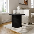 thumbnail image 2 of StorageWorks Tambour Door Round Coffee Table with Storage Shellf, Black, 17.7''H X 26.6''W, 2 of 9