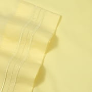1800 Series 4 Piece Deep Pocket Bedroom Bed Sheet Set Queen - Pale Yellow