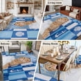 thumbnail image 5 of Funny Cat Area Rugs 8'x10', Washable Small Throw Rugs for Living Room Patio, Cute Art Modern Lovely Animals on Showering Blue Indoor Outdoor Rug Non-Slip Low Pile Carpet Runner Reversible Floor Mats, 5 of 8