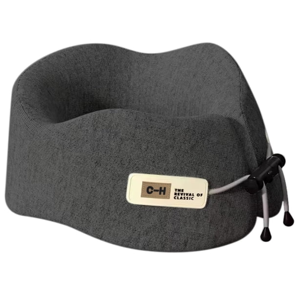 Almohada Espuma Viscoelástica Forma U para Viajes,Soporte Cervical,Almohada para Dormir,Reposacabezas,Cojín en Forma de U, Almohada Cervical para Viajes en Avión Negro Encantador