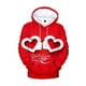 thumbnail image 2 of Sudadera con capucha con estampado 3D de pareja feliz día de San Valentín para hombres y niños, sudaderas con capucha de moda Streettear, ropa para amantes de Harajuku, sudadera con capucha, 2 of 4