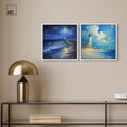 thumbnail image 3 of Textile Nature Indigo and Beige Pair Canvas Print Abstract Wall Art Set by Art Remedy, White Frame, 12 x 12, 3 of 6
