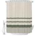 thumbnail image 2 of Sage Green Beige Striped Shower Curtains for Bathroom, Farmhouse Stripes Cottagecore Waterproof Fabric Shower Curtain, Decorative Bathroom Curtain for Bathtub, 72"x84", No Hooks Included, 2 of 9