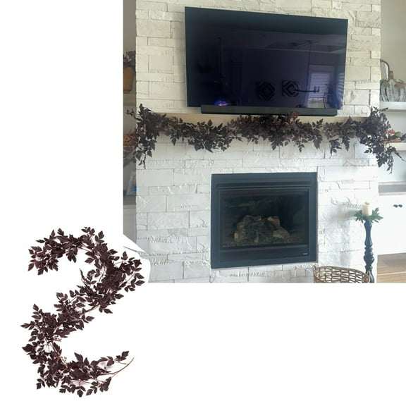 Fall Decor - Fall Decorations for Home - Halloween Fall Garland - Artificial Leaf Garland Centerpieces for Tables Mantle - Autumn Halloween Decoration for Indoor Wedding Room, 6Ft
