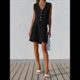 thumbnail image 4 of Conjuntos de Dos Piezas para Mujer, Verano 2025, Traje con Botones, Chaleco, Top, Pantalones Cortos de Cintura Alta, Atuendos Informales de Negocios Negro L, 4 of 6
