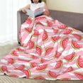 thumbnail image 6 of Bingfone Sweet Watermelon Print Flannel Fleece Blanket Throw Blanket for Bed,Sofa,Couch,Travel,Camping(60"x50" ), 6 of 8