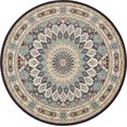 thumbnail image 4 of Unique Loom Narenj Medallion Pattern Area Rug 10' x 10' Round Navy Blue/Tan, 4 of 10