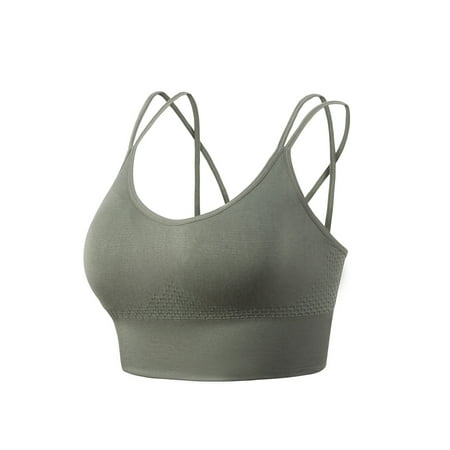 

Longline Sports Bras for Women Seamless Push Up Elastic Underwear High Waist Seamless Full Coverage Bra Wireless Bandeau Padded Comfy Padded Wirefree Backless Bra Gym Bra for Women