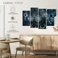 thumbnail image 4 of Elephant Stock Mesmeric Mandala Wall Art - Horizontal Multi Panel Canvas - Living Room Wall Decor - Decor Elements Multi Panel - Gray And Blue Decor - 24" x 14", 4 of 4