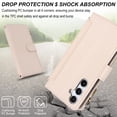 thumbnail image 5 of ELEHOLD for Samsung Galaxy S23 FE PU Leather Wallet Case, with Card Holder Strap Shoulder Lanyard for Women Men, Durable Zipper Kickstand Cover for Samsung Galaxy S23 FE,White, 5 of 10