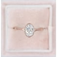 thumbnail image 4 of Solitaire Jewels Dainty Bezel Set Oval Moissanite Engagement Ring For Women, 10K Rose Gold, 4 of 5