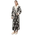 thumbnail image 4 of Lindreshi Robes for Women Fuzzy Unisex Winter Lengthened Coralline Plush Shawl Bathrobe Long Sleeved Robe Coat, 4 of 9