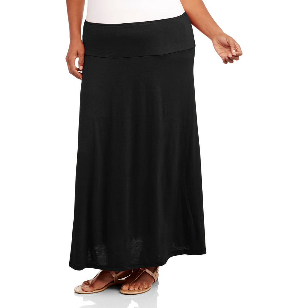 24/7 Comfort Apparel - Women's Plus Size Maxi Skirt - Walmart.com ...