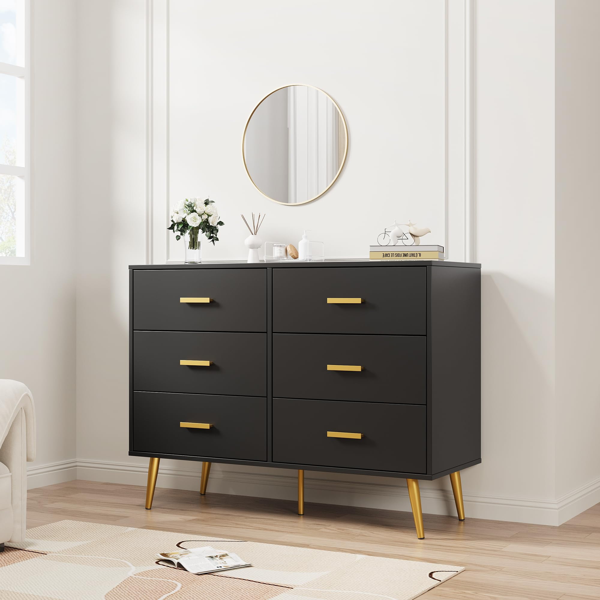 gold dresser chest Lauren White and Gold Chest