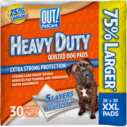 OUT! Heavy Duty XXL Dog Pads, Absorbent Pet Training and Puppy Pads, 26 x 30 in, - 30 Pads