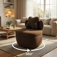 thumbnail image 2 of Fauteuil Lounge Moderne Pivotant à 360° avec Rangement – Confortable, Douillet et Doux, Design Ergonomique en Forme de Baril, Grande Capacité de Poids, Assemblage Facile – Parfait pour Salon, Chambre, Bureau – Couleur : Brun Café, 2 of 5