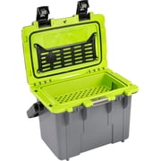 Pelican Elite 14 Qt Hard-Sided Cooler with Removable Tray Bottle Opener, Dark Gray with Evergreen