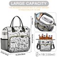 thumbnail image 5 of OBREWU Black and White Mushroom Women's Insulated Leakproof Large Lunch Bag, Oxford Cloth, 5 of 7