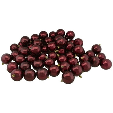 Northlight Shatterproof Shiny Christmas Ball Ornaments 2.5" (60mm) - Burgundy - 60ct