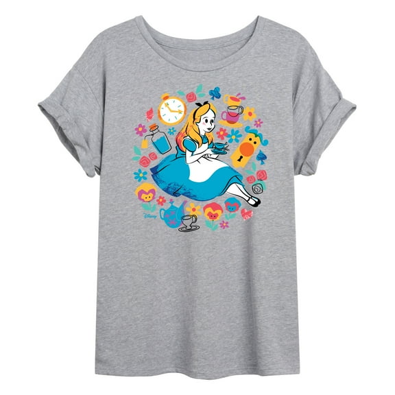 Alice in Wonderland - Alice With Icons - Women's Oversized T-Shirt