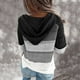 thumbnail image 4 of Gibobby Sudadera larga con cremallera Fashion Women Leopard Patchwork V Cuello de mangas largas Sweater Blouse Tops （Negro， XL), 4 of 5