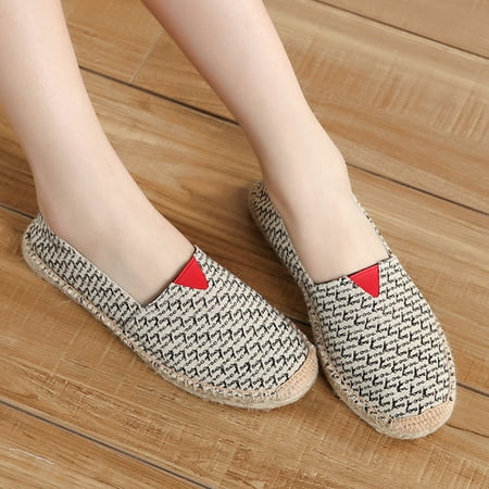 

Mishuowoti casual shoes for women 2023 Fashion Men s And Women s Convenient Striped Loafers Made Of Manual Linen