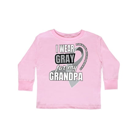 

Inktastic I Wear Gray For My Grandpa Parkinsons Disease Awareness Gift Toddler Boy or Toddler Girl Long Sleeve T-Shirt