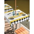 thumbnail image 2 of Outdoor Tablecloth with Umbrella Hole for Patio/Picnic/Party/Camping, Yellow Truck Waterproof Table Cloth Square Cover Washable, Spring Bees Daisy Honey Black Buffalo Lattice (60"x 60"), 2 of 8