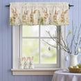 thumbnail image 4 of Valance Curtains for Kitchen Windows Easter Farm Cute Rabbits Flower Rod Pocket Valance Watercolor Floral on Burlap Short Window Curtain Topper for Bedroom Living Room Bathroom 42x12in,1&nbsp;Panel, 4 of 9