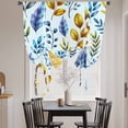 thumbnail image 3 of Blue Yellow Leaves Tie Up Curtains for Windows, Adjustable Balloon Window Shades, Spring Botanical Leaf Farmhouse Watercolor Kitchen Window Treatments Farmhouse Short Curtains with Rod Pocket 42"x45", 3 of 8