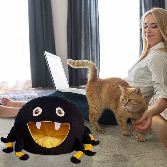 Herramientas y mejoras para el hogar Cama para mascotas Black Spider Villa para mascotas Cama para perros Suministros para mascotas Cama semicerrada para perros Cama para gatos