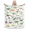 thumbnail image 6 of Watercolor Dinosaur Alphabet Fleece Throw Blanket Ultra Soft Cozy Blooming Decorative Flannel Blanket All Season for Home Couch Bed Chair Travel 40x50in, 6 of 6