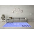 thumbnail image 3 of Ahgly Company Machine Washable Indoor Square Abstract Blue Modern Area Rugs, 6' Square, 3 of 4